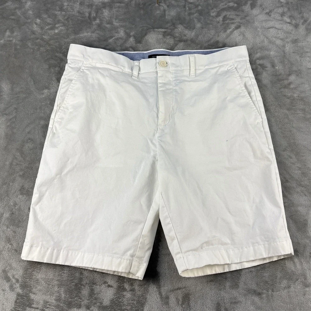 Tommy Hilfiger Shorts Mens 36 Chino White Solid Classic EUC